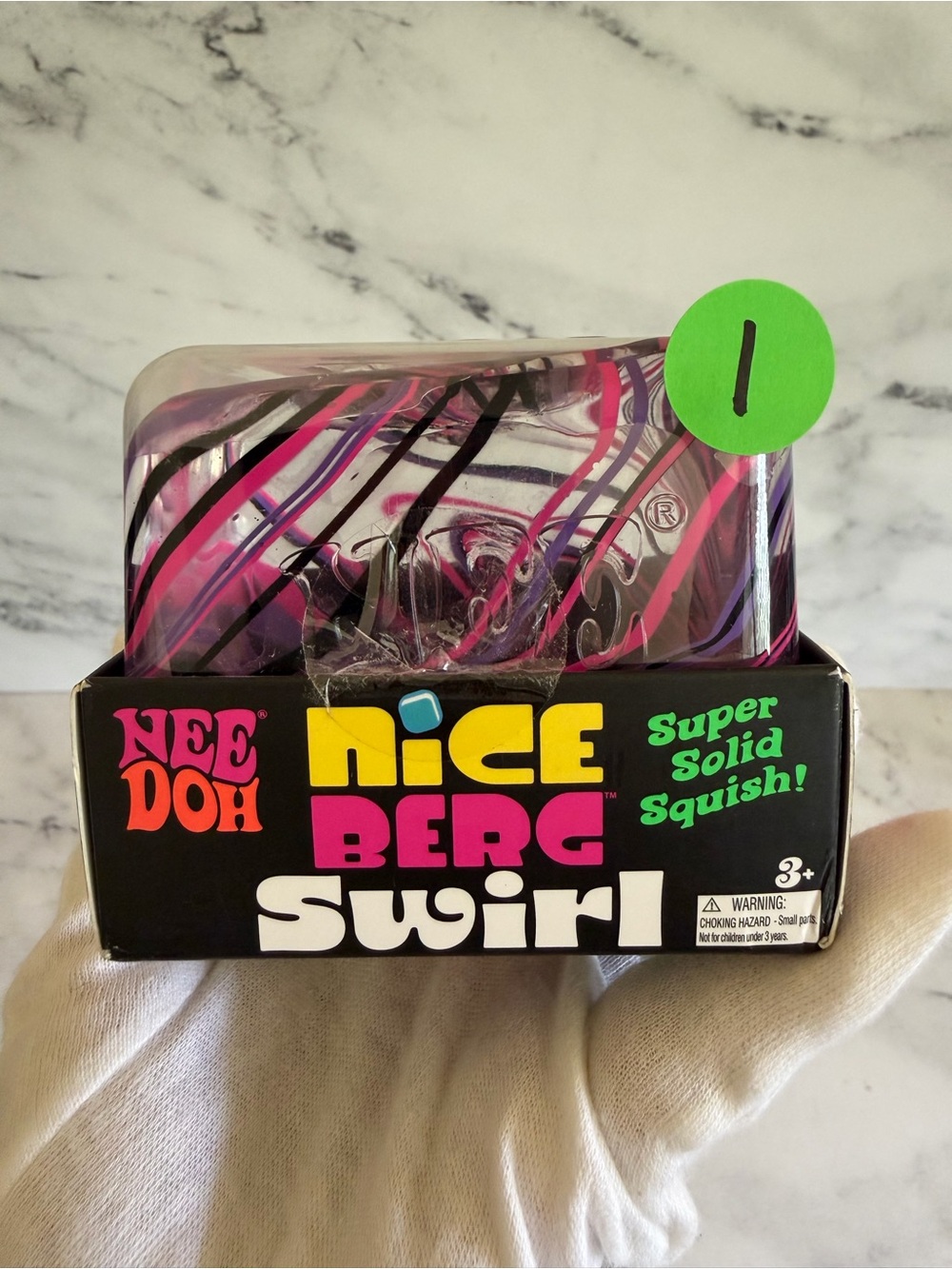 NeeDoh Nice Berg Swirl Purple Pink Black